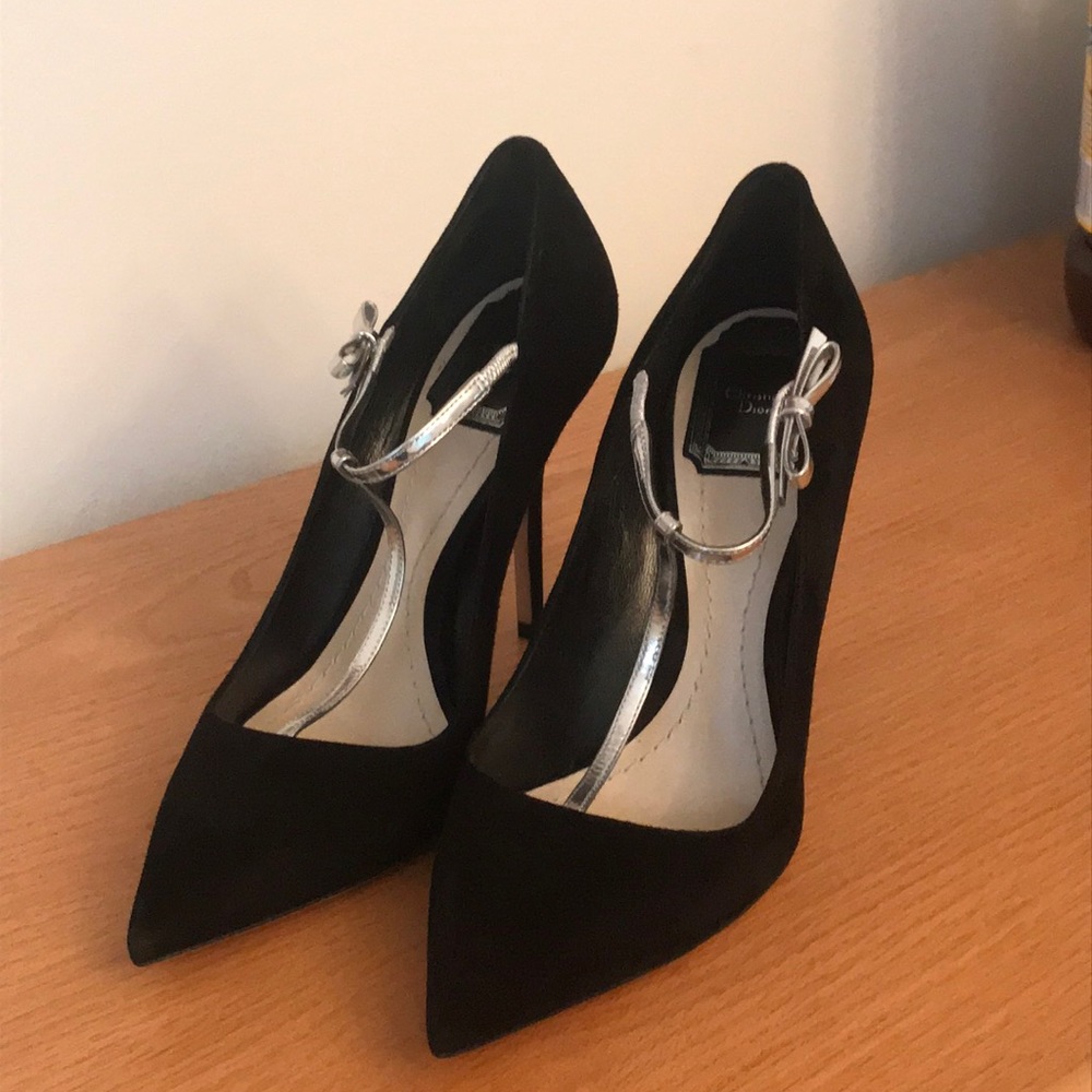 Christian Dior Black Suede stilettos